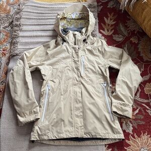 DaKine Topaz ski snow jacket beige pale kaki powder skirt women’s L warn once